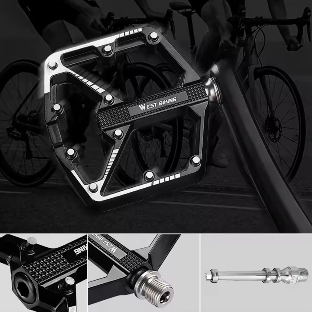 Pédales de vélo élargies pour VTT, Vélo de route, antidérapantes - Alliage d'aluminium